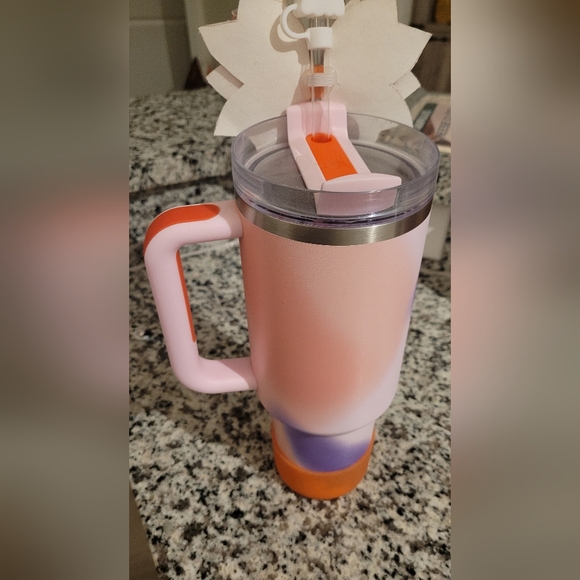 Stanley Purple and Orange Water Bottle with Bow and Free Halloween Slime - Picture 4 of 7